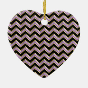 Amethyst Goldschwarz-Zickzack-Muster Keramik Ornament