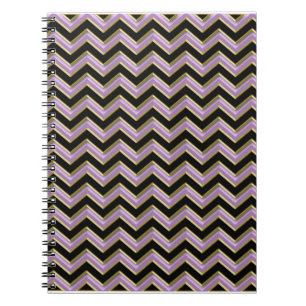 Amethyst Goldschwarz-Zickzack-Muster Notizblock