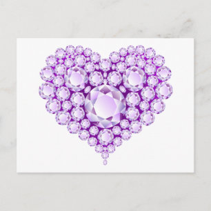 Amethyst Heart Gems Postkarte