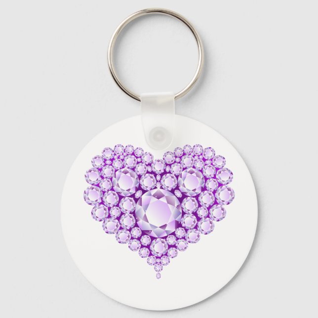 Amethyst Heart Gems Schlüsselanhänger (Vorderseite)