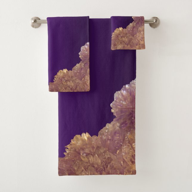 Amethyst heilende Kristalle Badhandtuch Set (Insitu)