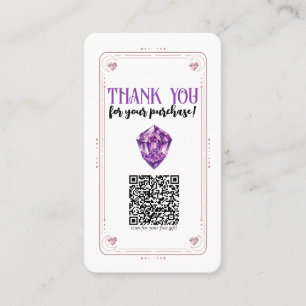 Amethyst Herz Rosenquarz Kristall Social Media QR Visitenkarte