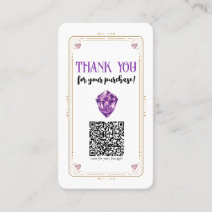 Amethyst Herz Rosenquarz Kristall Social Media QR Visitenkarte