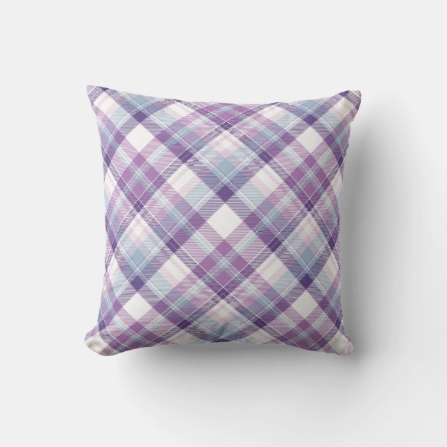 Amethyst Hues Kariert Kissen (Vorderseite)