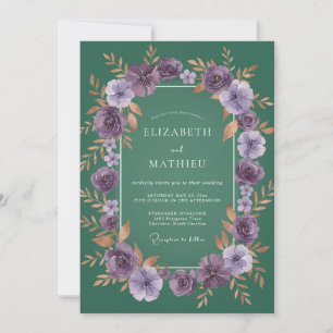 Amethyst Jade Blatt Hochzeit Einladung