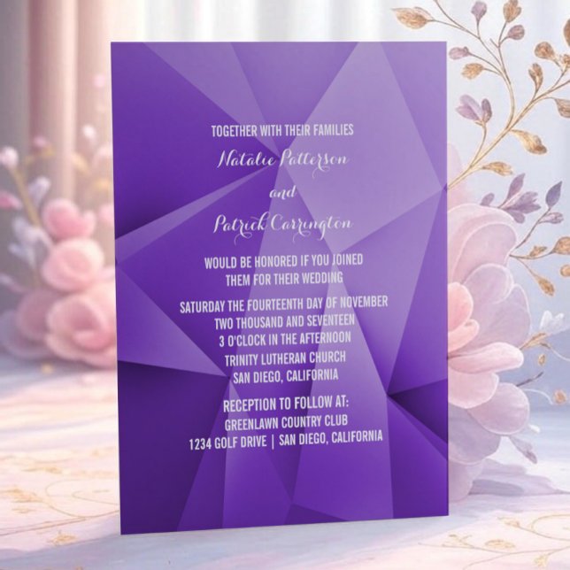 Amethyst Jewel Tones Faire-part de mariage (Amethyst Jewel Tones Wedding Invitation)