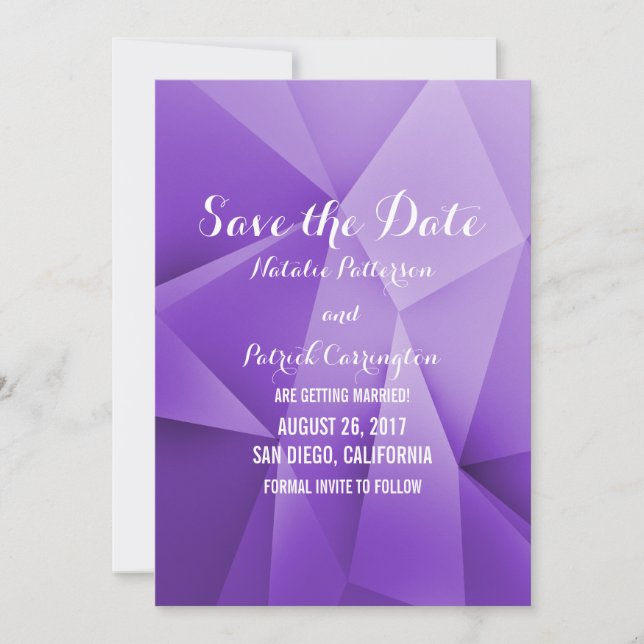 Amethyst Jewel Tones Save the Date einladen Einladung (Vorderseite)