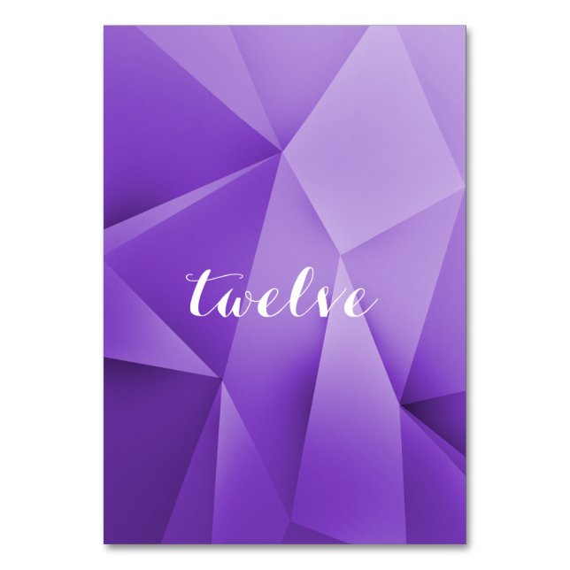 Amethyst Jewel Tones Tischnummer Card (Vorderseite)