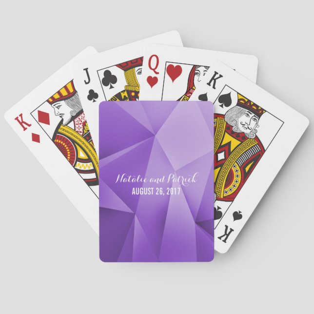 Amethyst Jewel Tones Wedding Cards Spielkarten (Rückseite)