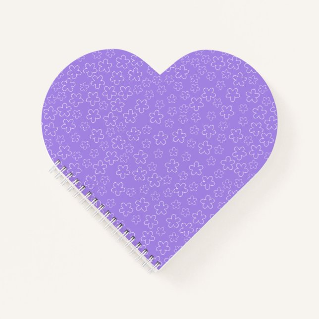 Amethyst-Kirschblüten-Herz Notizbuch (Vorderseite)
