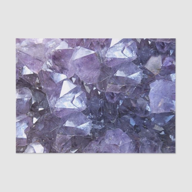 Amethyst Kristallgruppe Seidenpapier (Vorderseite)