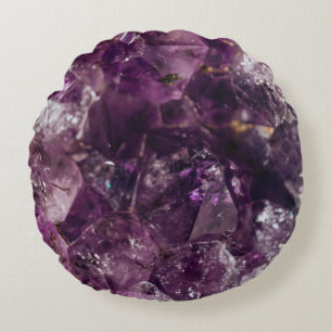 Amethyst-Kristallmuster Rundes Kissen