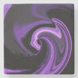 Amethyst Lila Abstraktes Herz Steinuntersetzer