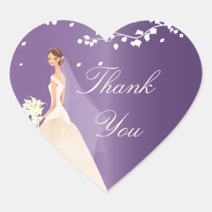 Amethyst Lila Bridge Brautparty Heart Sticker