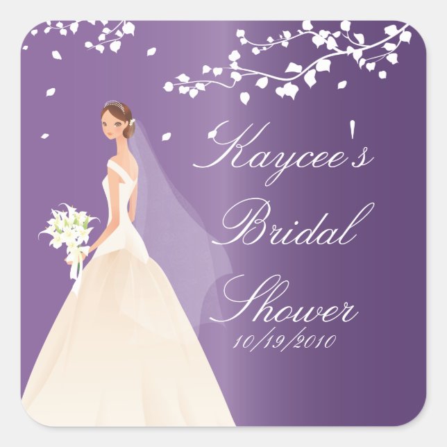 Amethyst Lila Bridge Brautparty Square Sticker (Vorderseite)