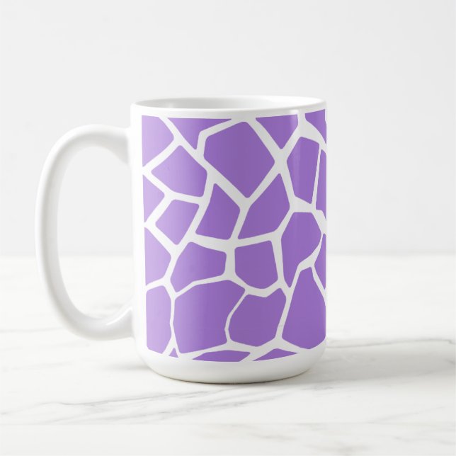 Amethyst lila Giraffen-Tierdruck Kaffeetasse (Links)
