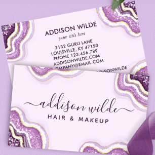 Amethyst Lila Glitter-Achat-Geode Luxus Chic Visitenkarte