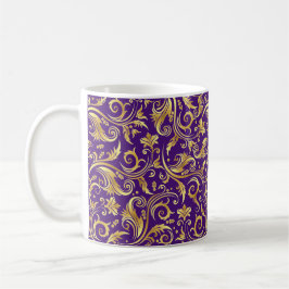 Amethyst Lila Golden Scrollwork Kaffeetasse