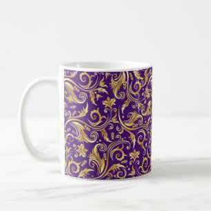 Amethyst Lila Golden Scrollwork Kaffeetasse