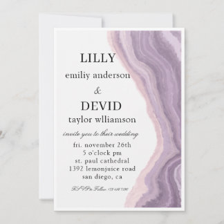 Amethyst Lila Marmor Minimal  Einladung