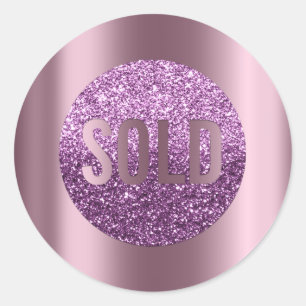 Amethyst Lila Metall - Real Anwesen Agent Runder Aufkleber