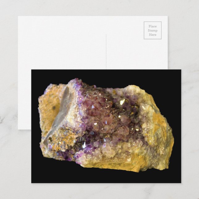 Amethyst Lila Mineral Rock Nature Fotografy Postkarte (Vorne/Hinten)