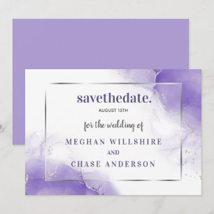 Amethyst Lila Minimalistisch Silver Einladung