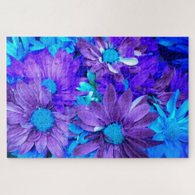 Amethyst Lila N Türkise Daisies (Horizontal)