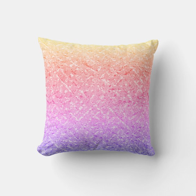 Amethyst Lila Pink Rose Ombre Rainbow Pastel Kissen (Vorderseite)