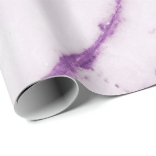 Amethyst Lila Plum White Carrara Marmorstein Geschenkpapier