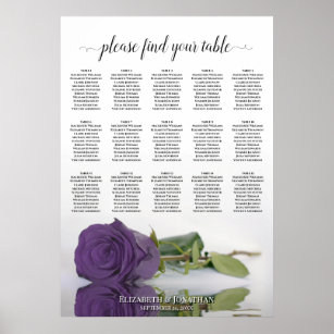 Amethyst Lila Rose 15 Tabelle Sitzdiagramm Poster