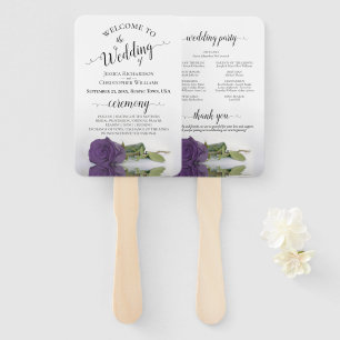 Amethyst Lila Rose Elegantes Hochzeitsprogramm Fächer