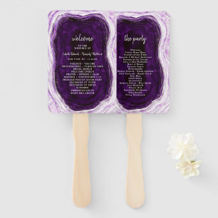 Amethyst Lila & Silver Wedding Zeremony Program Fächer