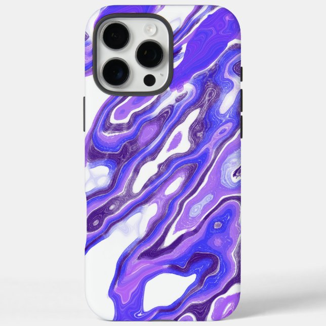 Amethyst Lila Violet Farbenfrohe Abstrakte Marmorp iPhone 16 Pro Max Hülle (Rückseite)