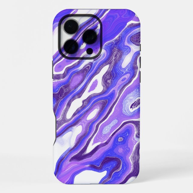 Amethyst Lila Violet Farbenfrohe Abstrakte Marmorp iPhone 16 Pro Max Hülle (Rückseite)
