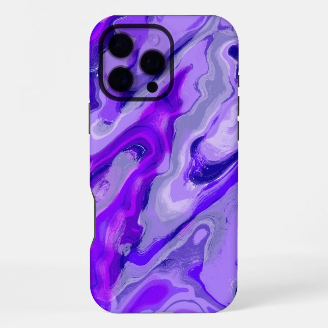 Amethyst Lila Violet Farbiger Abstrakter Marmor iPhone 16 Pro Max Hülle (Rückseite)