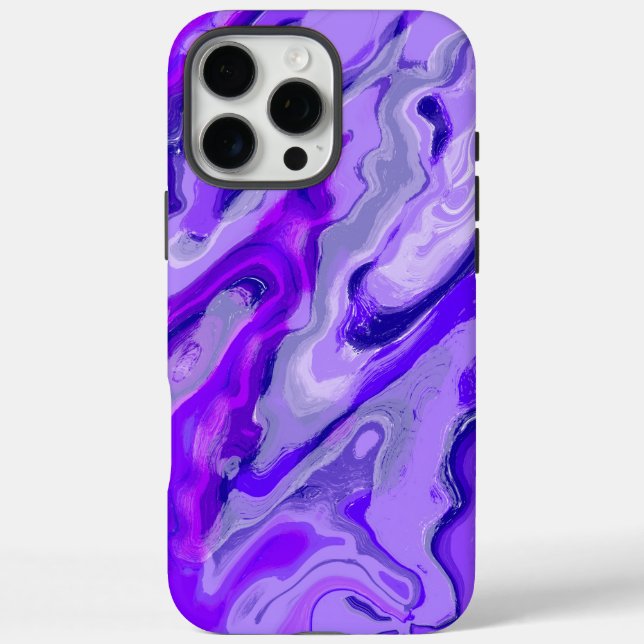 Amethyst Lila Violet Farbiger Abstrakter Marmor iPhone 16 Pro Max Hülle (Rückseite)