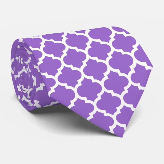 Amethyst Lila Welches marokkanische Quatrefolienmu Krawatte (Gerollt)
