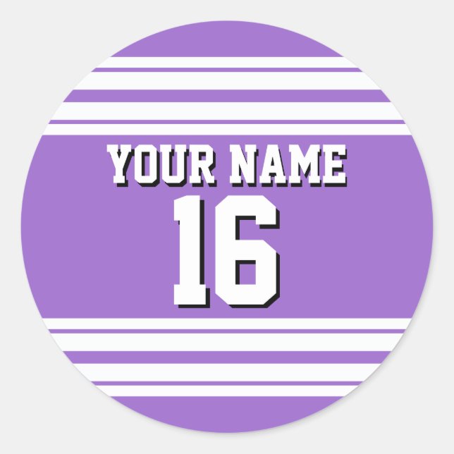 Amethyst Lila Whisky Team Jersey Name Runder Aufkleber (Vorderseite)