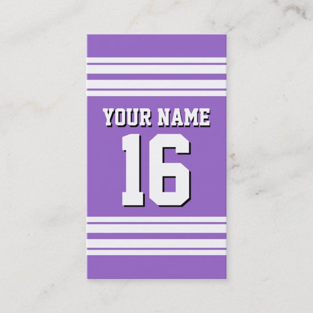 Amethyst Lila Whisky Team Jersey Name Visitenkarte (Vorderseite)
