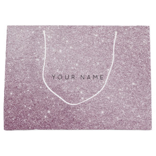 Amethyst Lila White Plum Glitzer Gefallen Geschenk Große Geschenktüte