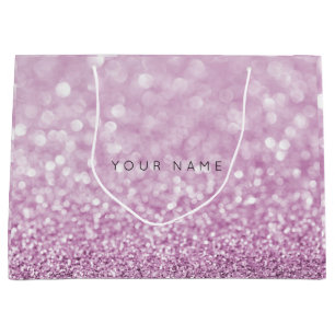 Amethyst Lila White Plum Glitzer Gefallen Geschenk Große Geschenktüte