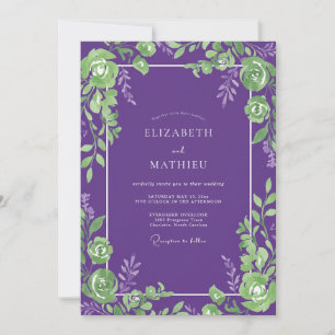 Amethyst-Limette-Reben-Hochzeit Einladung