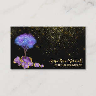 *~* Amethyst Magische Juwelen Tree Gold Glitzer Visitenkarte