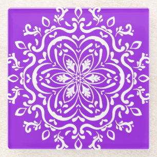 Amethyst Mandala Glasuntersetzer