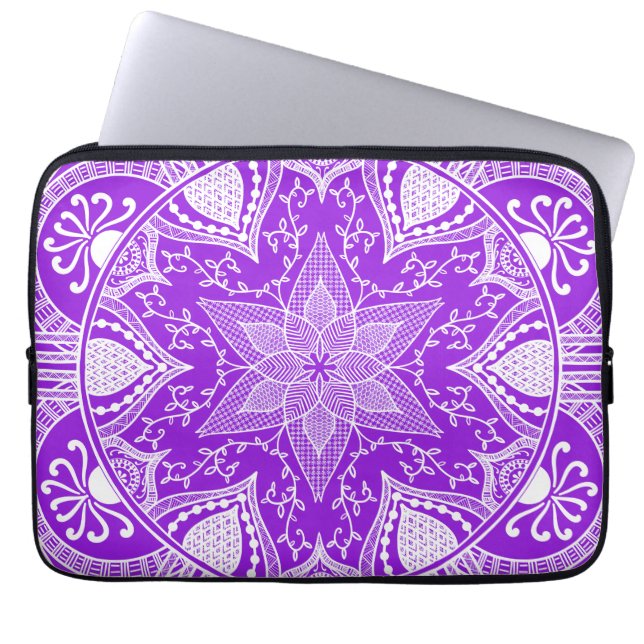 Amethyst Mandala Laptopschutzhülle (Vorderseite)