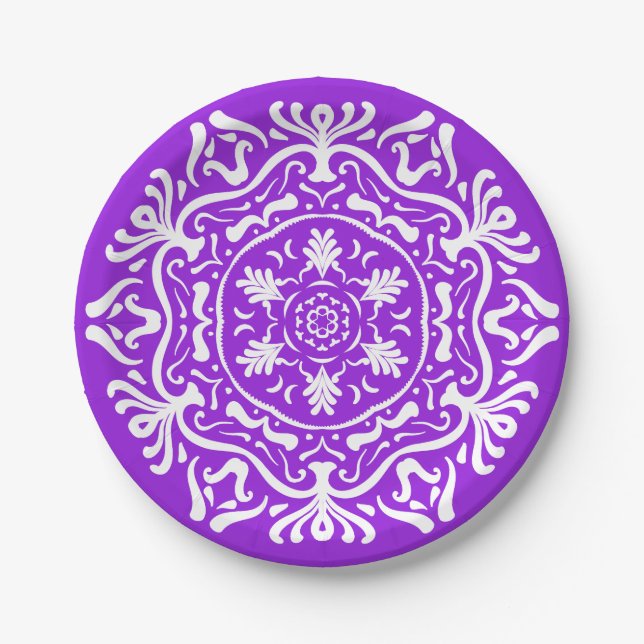 Amethyst Mandala Pappteller (Vorderseite)
