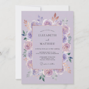Amethyst-Mauve-Pfingstrosen-Hochzeit Einladung