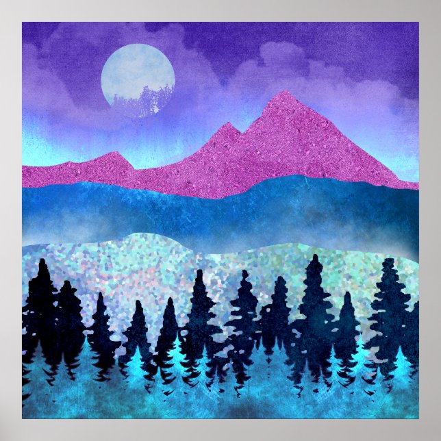 Amethyst Mist Mountains Poster (Vorne)