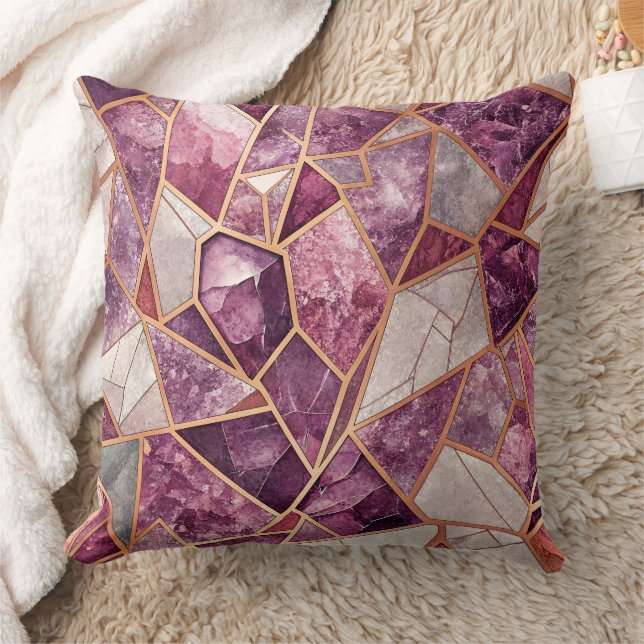 Amethyst Mosaic – Cracked Glass - Purple Kissen (Decke)